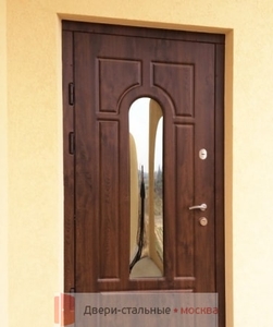 Дверь с массивом дуба и зеркалом