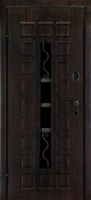 Дверь с ковкой и стеклом KS-012